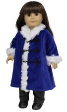 CLOSEOUT Victorian Samantha Blue Velveteen Coat fits 18" Popular Girl Size Doll
