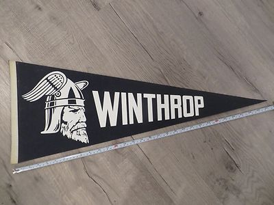 Winthrop Massachusetts High School Mass MA Vintage Felt Pennant Flag Football