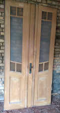 Doppeltür Eingangstür Tür Holztür Tür zwei Flügel  2,43 m x 1,30 m   1 von 2