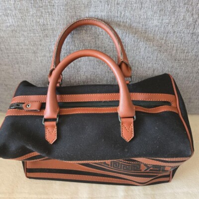 バッグ Yves Saint Laurent vintage boston bag Yves Saint Laurent Tan YSL Canvas Leather Trim Boston Bag