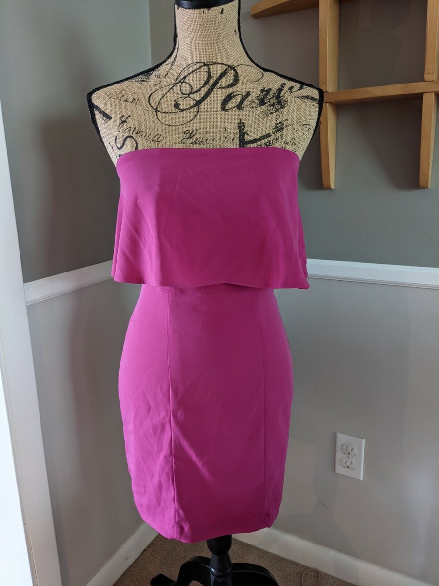 NWT Express Women's Hot Pink Mini Bodycon Strapless Dress Size 2 | eBay