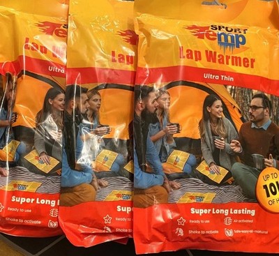 SPORT TEMP Lap Warmer 16'' X 10'' - Up to 8 Hours of Heat -1 Warmer/3 Pack