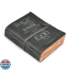 LEATHER VILLAGE Vintage Leather Journal with Psalm 46:10 Bible Verse–13''x8''