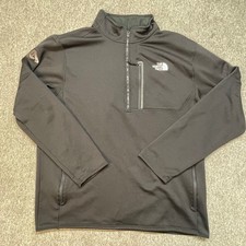 The North Face Mens Black Quarter Zip Fleece Lined Pullover Jacket XL