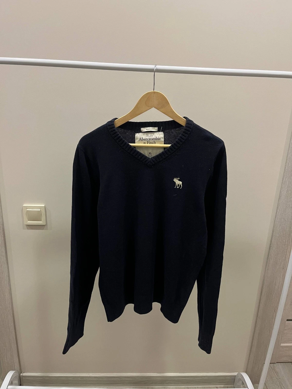 Abercrombie Fitch Cable Knit Merino Wool Sweater Crew Neck Men's Size Medium