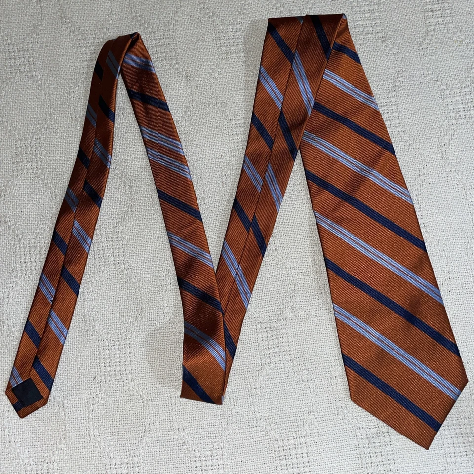 Corbata de vestir Brooks Basics para hombre talla 58” 3,75” bronce rep seda negocios formal Foto 3 de 4