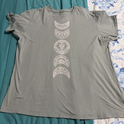 Torrid Light Teal Cotton Moon Graphic T-shirt Size 0