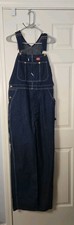 Dickies Bib Overalls Indigo Rigid Denim Blue Pockets Workwear Mens 34 X 34
