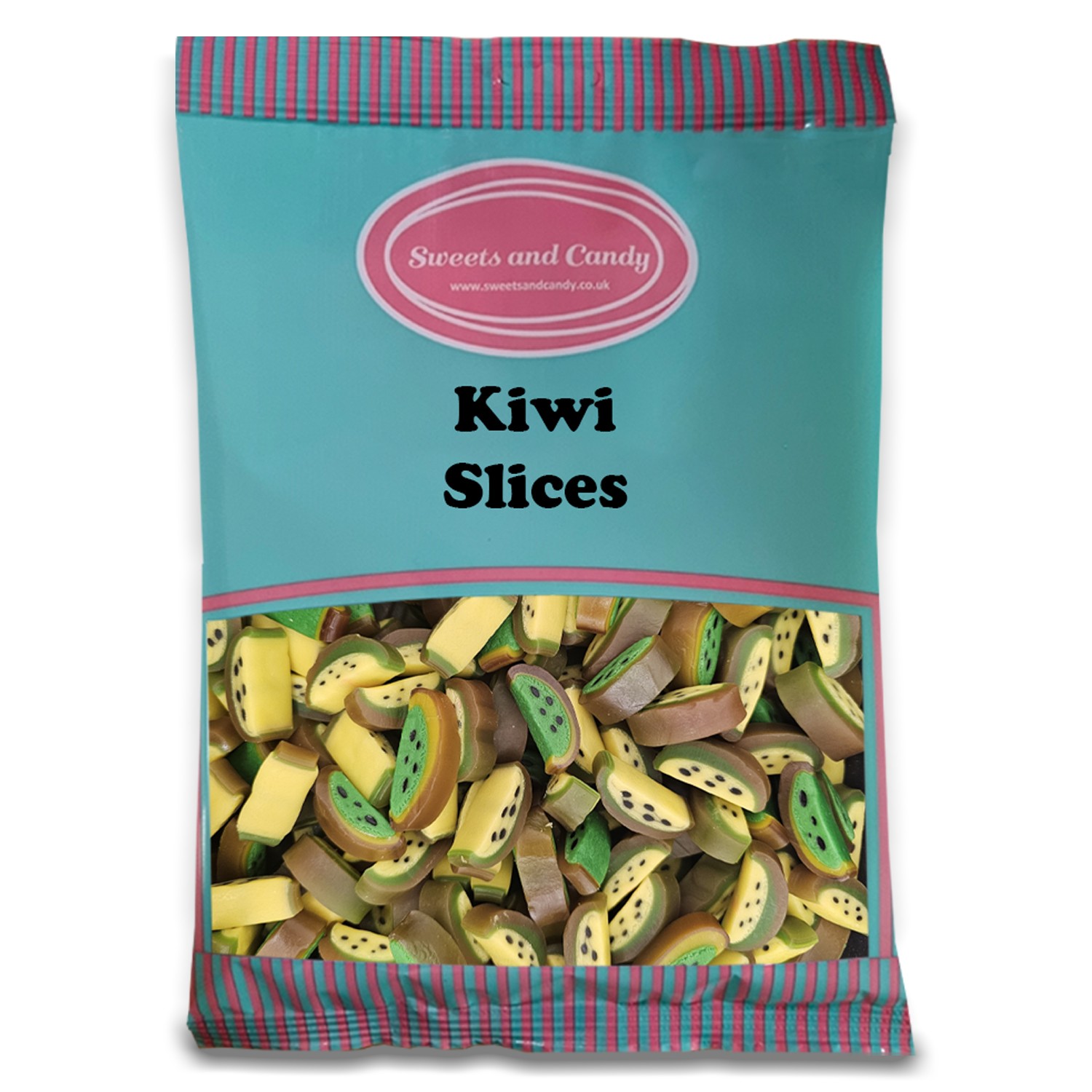 Kiwi Slices Peelable Sweets Bulk 1Kg Bag - Chewy Kiwi Liquorice Fruit Slices