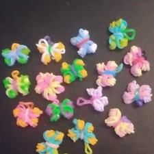Handmade Multicolor Bow Rubber Hair Ties for Girls, All Hair Types