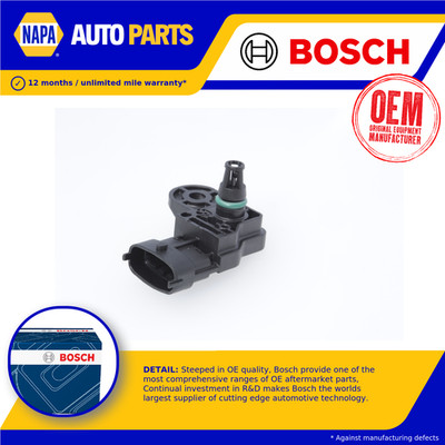Boost Pressure Sensor fits OPEL ASTRA G, H, J 1.4 1.6 2.0 02 to 20 Genuine Bosch