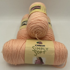 Caron Simply Soft Yarn 9737 Light Country Peach Lot Of 4 6oz Skeins NEW NICE 