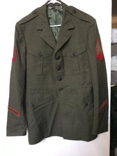 USMC US Marine Alpha Coat Mans Gabardine Green Shade No Belt