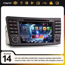 64GB 8-Kern Android 14 Autoradio Navi CD Carplay Mercedes E/CLS Klasse W211 W219