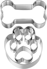Bone Paw Print Cookies Cutters Set,Paw Print Cookie Cutter Stainless Steel Dog