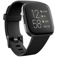Fitbit Versa 2 Health and Fitness Smartwatch with Black Silicone Band