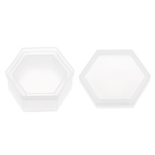 Jewelry Box Resin Mold Hexagon Silicone Storage Epoxy Container Mold with Lid