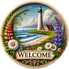 Lighthouse Welcome Beach 10" or 12" Aluminum Sign Outside Inside
