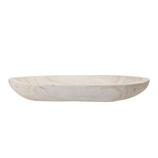 Bloomingville Hand-Carved Paulownia Wood Bowl Whitewashed Finish Ah0453
