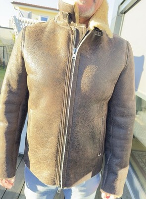 GMS75 Lederjacke mit Lammfell in Größe M