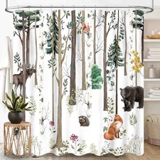 Woodland Nursery Shower Curtain for 72"W x 72"L Pack of 1 Woodland-05