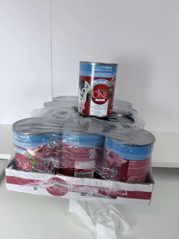 Влажный корм для щенков Purina ONE Plus ягненок и рис 13 унций 12 упаковок классический молотый - Изображение 3 из 4