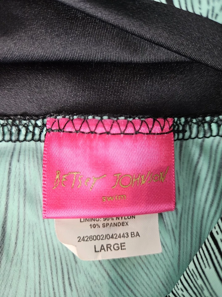 Maxi Falda Betsey Johnson Natación Verde Patrón Línea A Talla Grande L - Nylon/Spandex Foto 3 de 4