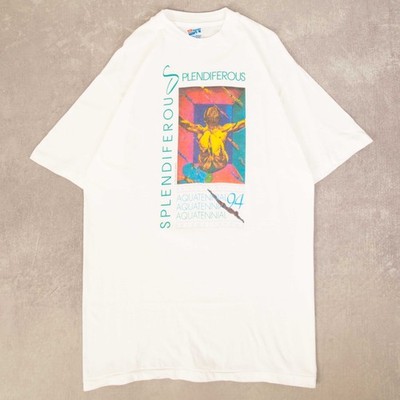 Hanes Beefy Vintage 90s Splendiferous Aquatennial Graphic T-Shirt L Herren weiß 