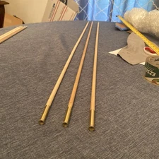 Hickory Muzzleloader Ramrod 36” L X 3/8 Diameter with Brass Ends.