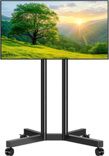 Rolling TV Stand for 32-70 Inch Tvs, Mobile TV Stand with Upgraded Wheels up to