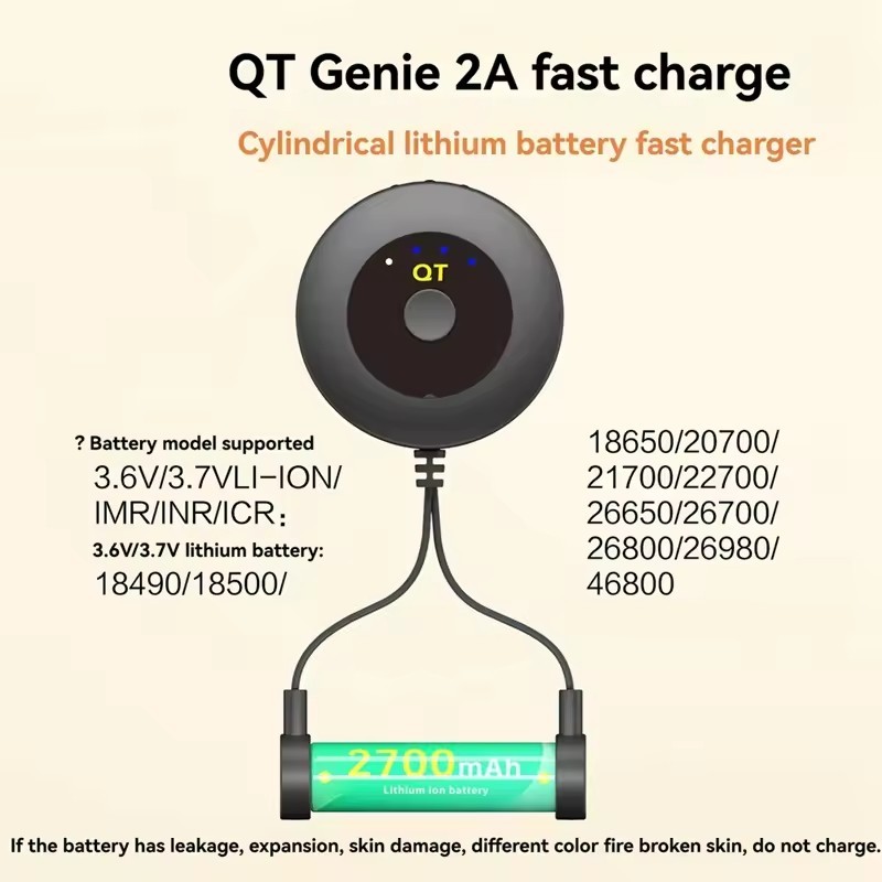 Battery Charger for 18650/20700/21700/26650/26700/26800/26980/46800 USB Holder #