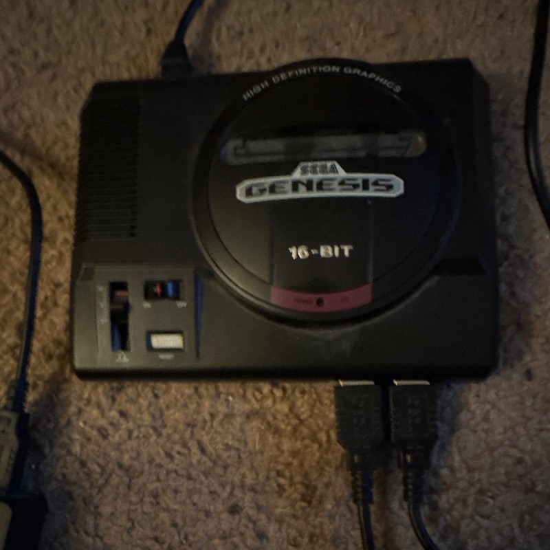 SEGA Genesis 16-Bit Home Console Bundle Black w/ 2 Controllers, RCA Cables