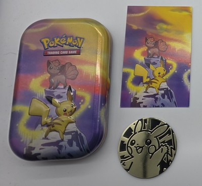 Pokémon Kanto-Stärke: Pikachu + Vulpix Mini-Tin LEER mit Münze & Bildkarte