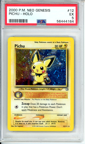 Pichu (Unlimited) graded PSA 5 for sale on eBay