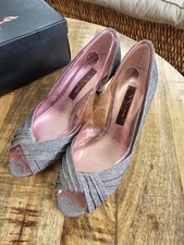Nina Women's Carrie d'Orsay Pumps Steel Luna Shine Silver Size 7M EUC