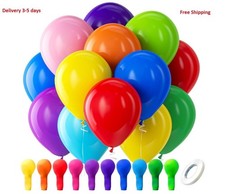 Assorted Rainbow Latex Balloons, 100 Pack 12 Inch round Helium Bright Color Ball