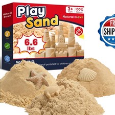 FURWEY Play Sand 6.6lbs Natural Brown Sensory Sand Kids Shaping Molding
