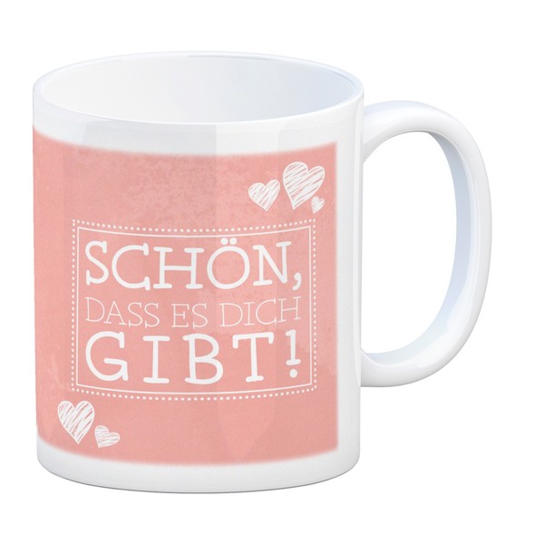 SchöN, Dass Es Dich Gibt Kaffeebecher In Pink Mit Herzchen-image