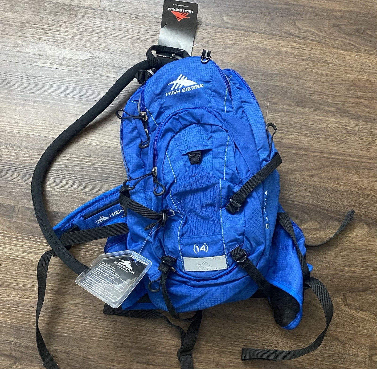 High Sierra Gamma 14 Hydration Backpack Blue Hiking Running 