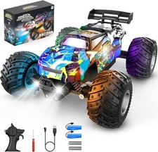 All Terrain Remote Control Car for Kids, LED Lights, 2 Batteries, 20 KM/H Speed