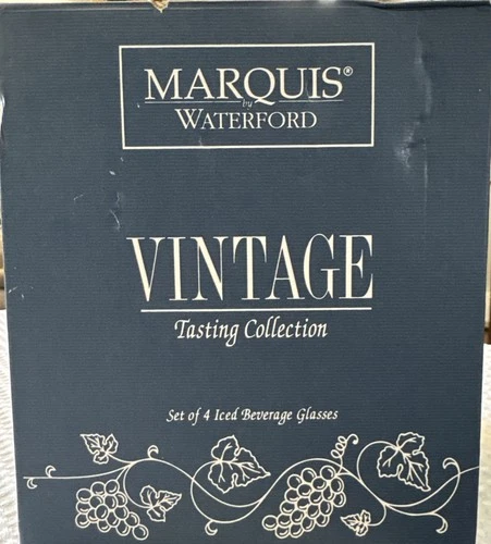 Set of 4 17-oz Marquis by Waterford Vintage Iced Beverage Glasses