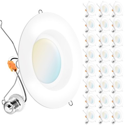 Sunco 24 Pack 6 Inch LED Can Lights Retrofit Recessed Lighting Smooth Trim 965