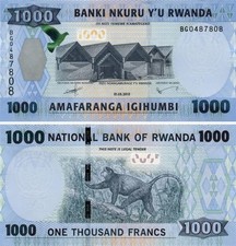 Rwanda 1000 francs 2015 UNC (P39)
