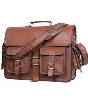 Leather Vintage Laptop Messenger Bag Briefcase Men's Handmade Satchel Shoulder