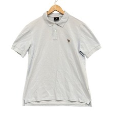 PS Paul Smith Polo Shirt Mens M Blue Organic Cotton Zebra Logo Short Sleeve