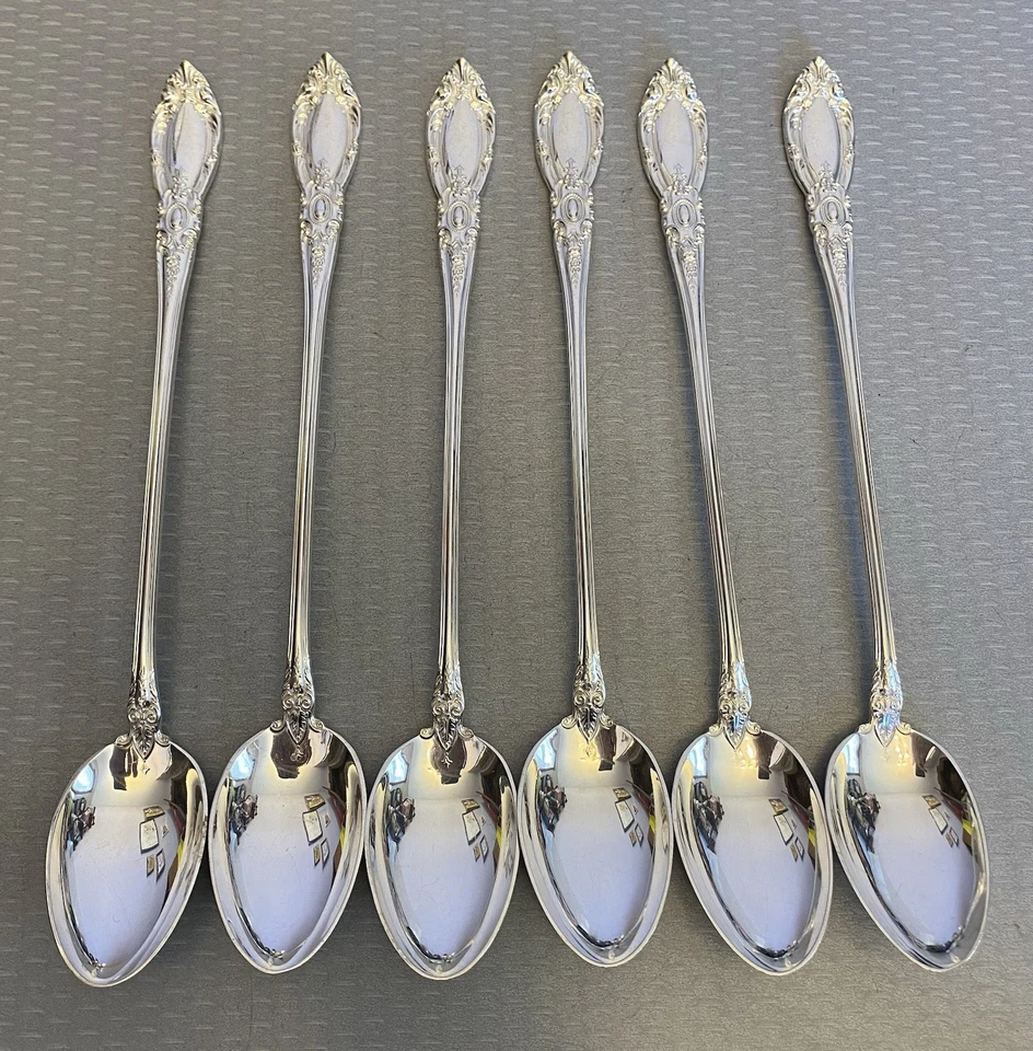 Ложка чайная ледяная Towle KING RICHARD из чистого серебра НАБОР 6 без моно 8,25 дюйма 275 г - Изображение 2 из 4