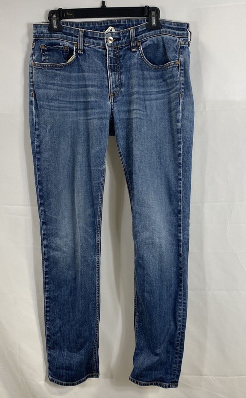 Rag & Bone Women's Cate Mid-Rise Ankle Skinny Jeans Blue Donovan Wash Size 29