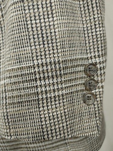 Vintage Pierre Cardin Mens 42L Sport Coat Jacket Blazer Glen Plaid 2-Button Silk - Picture 17 of 20