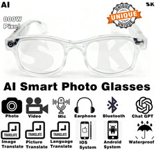K AI Smart Glasses 8MP Camera Bluetooth Call Voice Assistant 2025