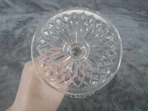 Westmoreland Pedestal Compote Bowl Lacy Daisy Clear Glass 8" Tall 7" Diameter - Picture 9 of 14